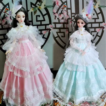 1/3 от Жените кукла BJD Ръчно изработени, индивидуална пластмасова мода кукла 56 см, съвместна подвижната кукла, продава се с рокля и перука