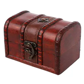 1 бр. дървена кутия, едно малко съкровище, селски ретро сандъка ръчно, мултифункционална кутия за съхранение, калъф с капак, съд за съхранение на бижута