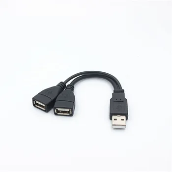 1 Включете щепсела на 2 розеткам удължителен кабел, USB 2.0 Кабел за пренос на данни захранващ Адаптер Конвертор и Сплитер USB 2.0 кабел за PC на автомобила