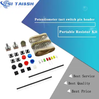 1 комплект лесно преносим комплект резистори за Arduino Starter Kit, led потенциометър UNO R3, пинов превключвател такт