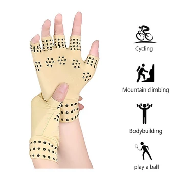 1 Чифт магнитни ръкавици За Лечение на артрит, Компресиране Поддържаща Терапия, Налягане в ставите, нескользящие