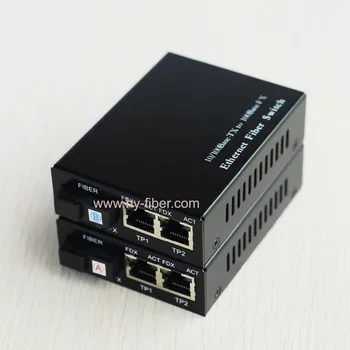 10/100 м 3 порта Ethernet комутатор с едно влакно 1310 нм 20 км 1 порт SC и 2 порта, RJ-45