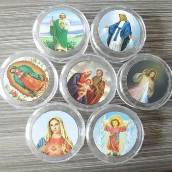 10 бр. пластмасова кутия за съхранение на кръгли Мъниста Католически Броеници Кръст Религиозно колие Бижута Гривни