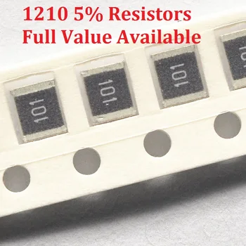 100 Бр./лот SMD чип-резистор 1210 1.2 K/1.3 K/1.5 K/1.6 K/1.8 K/Ω Съпротивление 5% 1.2/1.3/1.5/1.6/1.8/ K резистори 1K2 1k3 1k5 1k6 1k8