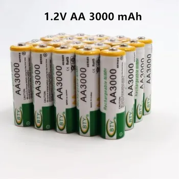 100% Нова батерия AA 3000mAh 1.2 V NI-MH 1.2 V batteries, акумулаторна батерия 2A