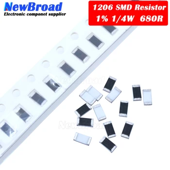 100ШТ 1206 SMD резистор 1% 680 Ω чип-резистор 0,25 W 1/4 W 680R 681
