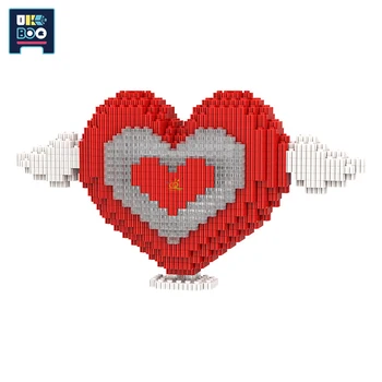 1880 бр. Творчески червени градивни елементи във формата на сърце, МИНИ 3D събрани мультяшные цвят със светли кирпичиками, детски играчки, подарък за приятели