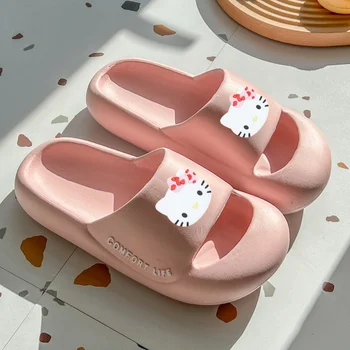 2022, мъжки летни домашни чехли Sanrio hello kitty от EVA с тъпо мека подметка, дамски сандали и чехли Baotou