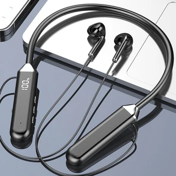 2022 Нови безжични слушалки Bluetooth 5.2 с шейным ръб, електронен led дисплей, Hi-FI слушалки, водоустойчиви спортни слушалки с шумопотискане