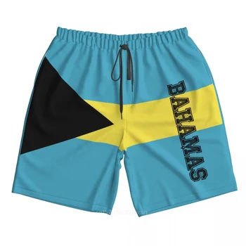 2023 Годишният Полиестер, Флаг на страната на Бахамските Острови, мъжки плажни шорти с 3D принтом, летни панталони за джогинг с джобове