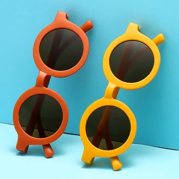 2023 Модни кръгла мат слънчеви очила за момчета и Момичета с хубави модел от анимационни, детски vintage слънчеви очила с защита от uv, класически детски очила