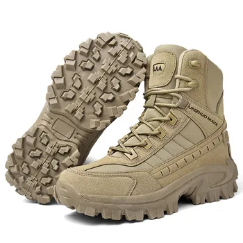 2023 Мъжки военни тактически обувки есен зима от водоустойчива кожа за мъже, тактическа армията безопасна работна обувки за пустинята, Бойна