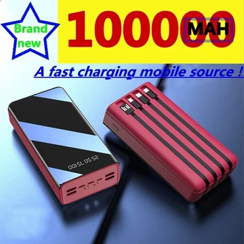 2023 Нов Power Bank 100000 ма TypeC Micro USB Бързо зареждане на Power Bank с led дисплей Преносимо външно зарядно устройство за таблети
