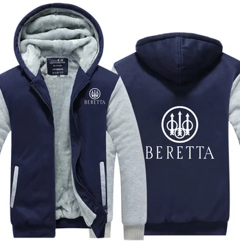 2023 НОВО зимно ежедневното палто с цип с логото на автомобила BERETTA, утолщенное мъжки плюшевое палто с цип