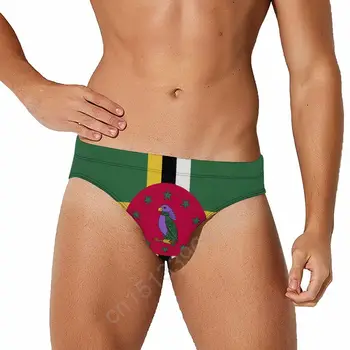 2023 Сексуално Кратко Бикини за плуване Флаг Доминики Други СТРАНИ Мъжки Плажни, Спортни и Бански костюми Слипове, Спортни Гащета
