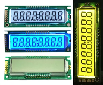 22PIN COB TN Positve 8-Битова Сегментная LCD панел Экранный модул HT1621B IC SPI Интерфейс Синьо/Бяло/Жълто-Зелена светлина 5V 3V