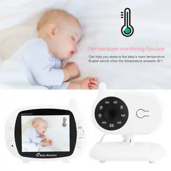 3,5-инчов TFT-камера за деца, цифров датчик за нощна температура, преглед с нежна музика 100-240 В