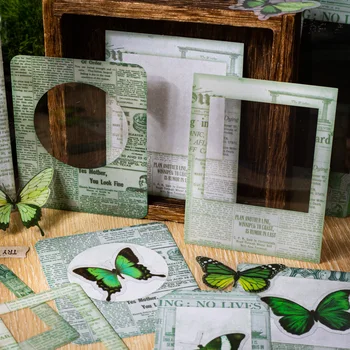 30 бр. опаковка материали на тема пеперуди литературен ретро материал за ръчно палатки декоративни етикети от хартия за писане 6 модели