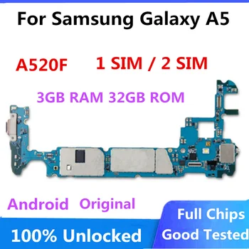 32 GB дънна Платка за Samsung Galaxy A5 A520F Оригиналната Galaxy A5 A520F дънна Платка с пълни чипове логическа такса за 1 SIM 2 SIM