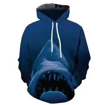 3D качулки акула hoody с качулка аниме hoody мъже океан животно отпечатани улица 3D печатните с дълъг ръкав забавен зимна Нов Човек