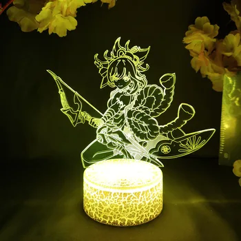 3D-ночники серия Genshin Impact, готин подарък за рожден ден, за приятелите, настолни Цветни декоративни led настолни лампи RGB
