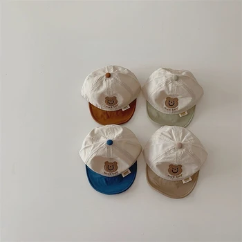 4664A Ins Корейска детска шапка, за да е Подходяща по цвят с капачка Мечка 2023, Пролетно-лятна Регулируема Детска шапка 1-2 години