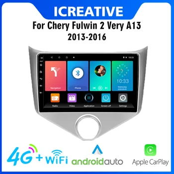 4G Carplay Автомобилен Мултимедиен плеър на Android За Chery Fulwin 2 Very A13 2013-2016 9 инча 2 Din Wifi GPS Навигационен Главното устройство