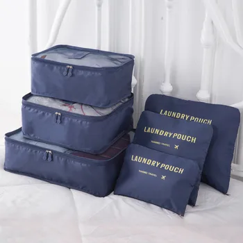 6 Комплекта пътни чанти за съхранение на Дрехи, чист, органайзер, чанта за гардероб, куфар, пътен куфар, опаковки за обувки, кубическая чанта B