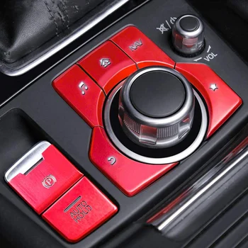 7 бр. Червена Подплата Мултимедийни Бутони на Електронното ръчна Спирачка за Mazda 3 6 CX-5 CX-9 2016-2020 Стикер на Централната Конзола