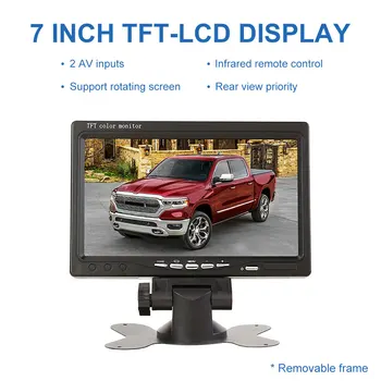 7-инчов TFT LCD Екран Авто Монитор Плейър 2-Посочен видео вход, PAL/NTSC Монитор за Автоматични Камери за Обратно виждане
