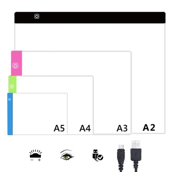 A2/A3/A4/A5 Ултра-Преносим led Светлина кутия Tracer USB захранващ Кабел Artcraft Tracing Light Pad за Рисуване, да Скицирате