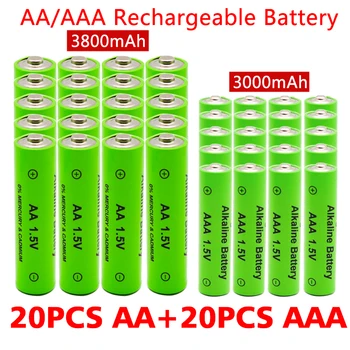 AA + ААА акумулаторна батерия AA от 1,5 3800 ма/1,5 ААА 3000 mah алкална батерия фенерче детски играчки, часовници MP3-плейър подмяна на Ni-Mh батерия