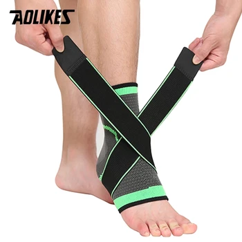 AOLIKES 1 бр. спортен еластична превръзка на глезена компрессионный каишка Ръкави Поддържат еластична превръзка 3D тъкат предпазни средства за краката Фитнес зала Фитнес