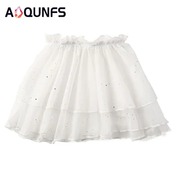 AOQUNFS, балетное рокля за момичета, бяла къса пола за деца, балетната поличка, модни костюми с пайети