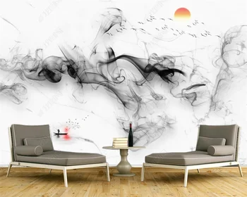 beibehang Индивидуални тапети papel de parede 3d модерен китайски абстрактен пейзаж за измиване на мастило ТЕЛЕВИЗИЯ спалня хол фонови картинки