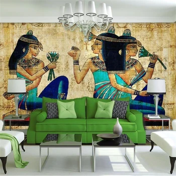 beibehang Потребителски тапети 3d стенописи ръчно рисувани Европейската древнеегипетская стенни живопис герой ТЕЛЕВИЗИЯ фон тапети