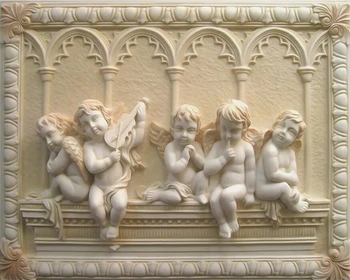 beibehang Потребителски тапети HD европейския 3D триизмерен релеф класически религиозни фигури Ангел е фреска на заден план хол