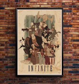 Bioshock infinite Characters Игра плакат, картина върху платно, принт, украса за дома, стенни живопис (без рамка)