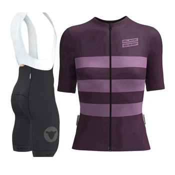 Black Sheep Women Team Pro Велосипеден комплект 2023, Фланелка с къс ръкав и къси панталони-лигавник, 5 цвята