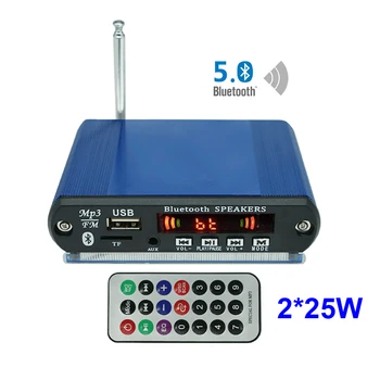 Bluetooth 5,0 2*25 W Цифров аудио Декодер Платка FM MP3 Плейър Клас D Стерео DIY Високоговорителя USB AUX Запис Разговори Усилвател на Мощност