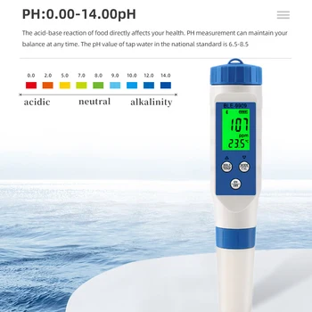 Bluetooth Измерване на Солеността на Морската Вода Тестер Сол Монитор за Аквариуми Басейн Аквариум за Риби Морски Аквакултури 0.1-200ppt ATC