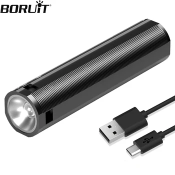 BORUiT FC900 led фенерче с 3 режими на работа, която се презарежда чрез USB, вграден акумулатор, водоустойчив фенер, къмпинг, риболов, нощен езда