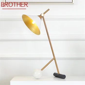 BROTHER Модерен дизайн настолна лампа E27 за четене, бяла настолна лампа, домашна Нощна led защита на очите за детска спалня, кабинет, Офис