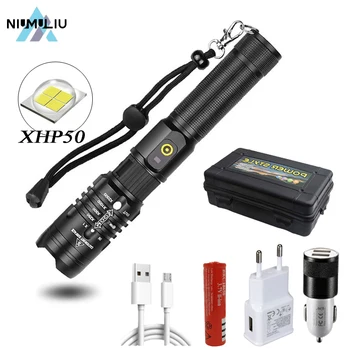 C2 XHP50 led фенерче Супер ярък тактически фенер USB Акумулаторна мащабируем 5 режима на фенерче Водоустойчив работен светлина