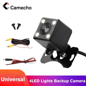 Camecho Автомобилна камера за обратно виждане Универсална 4 led Камера за Нощно Виждане, Резервно Парковочная Камера за задно виждане, Водонепроницаемое 170 Широкоугольное Цветно изображение на HD