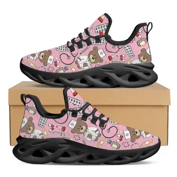 CYWGIFT/розова дамски обувки за лекари и медицински сестри с анимационни герои, дамски обувки на равна подметка, маратонки за бягане, лека окото дамски обувки, chaussure femme