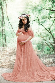 DHL 10 бр., дълъг реквизит за снимки на бременни, дрехи за бременни, рокли за фотосесии, дантелено рокля за бременни