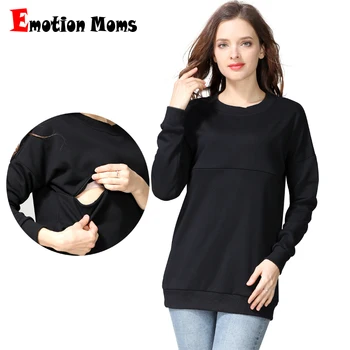 Emotion Moms, зимен пуловер за бременни, блузи, блузи с дълъг ръкав, блузи за кърмене за бременни, тениска за бременни
