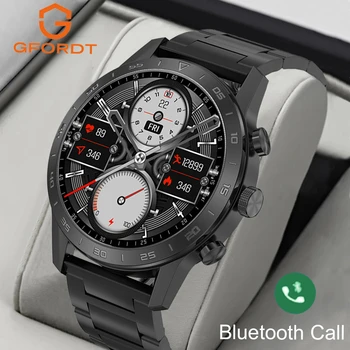 GFORDT Bluetooth Покана смарт часовници за мъже с NFC IP68 Водоустойчив монитор на Сърдечната честота GPS спортен тракер Smartwatch за Android и IOS
