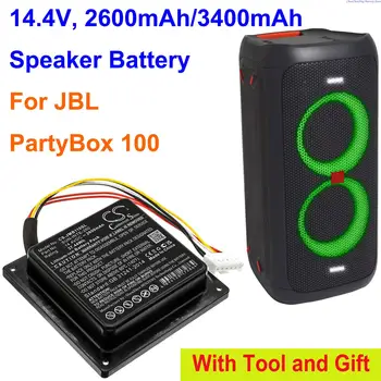 GreenBattery 2600 mah/3400 mah Батерия за динамиката на SUN-INTE-260 за JBL PartyBox 100
